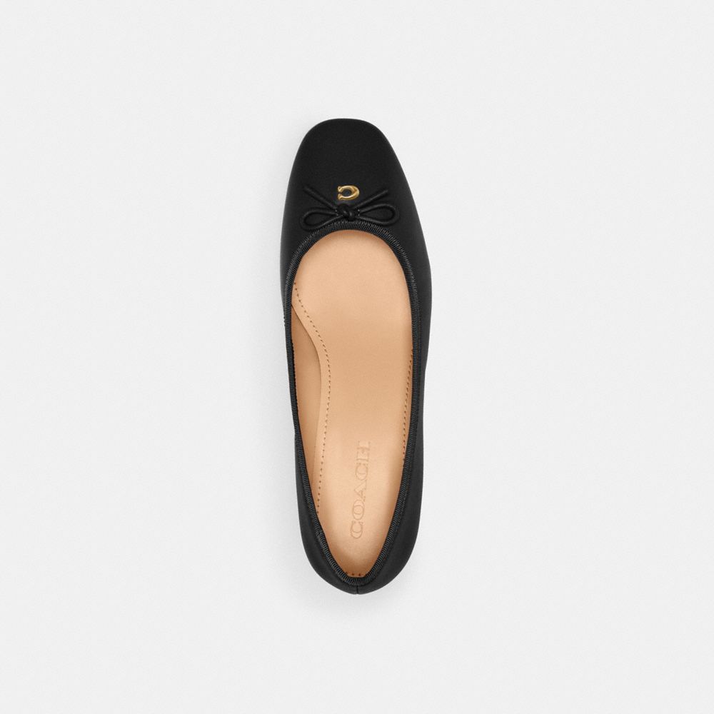 COACH®,AVA BALLET PUMP,Leather,Black,Inside View,Top View