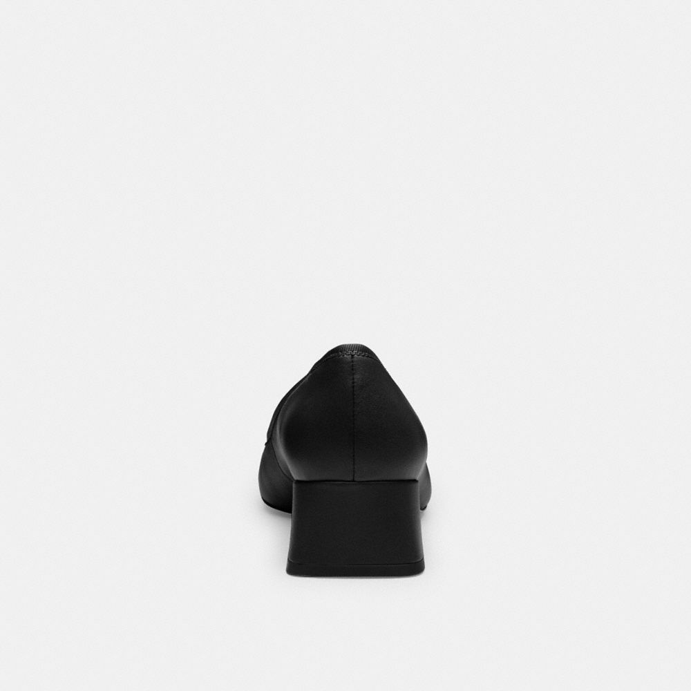COACH®,Ava Ballet Pump,Leather,Lining Leather,Rubber,Pumps,Bow,Pull Tab,Day Party,Black,Alternate View