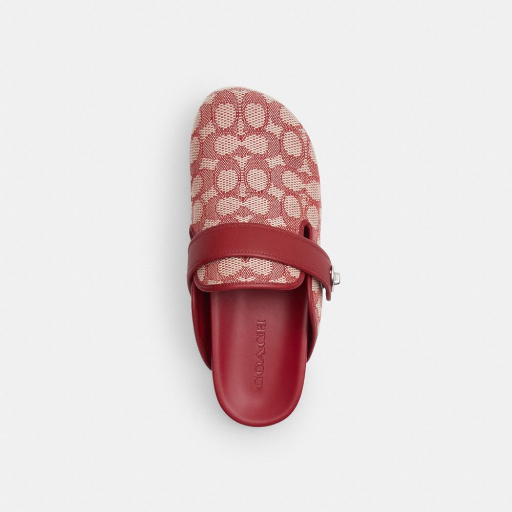COACH®,Blake Clog In Signature Textile Jacquard,Rubber,Cotton,Mules,Piping,Color Block,Casual,Multi Color,Inside View,Top View