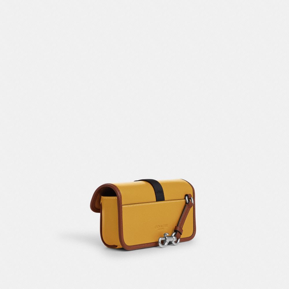 COACH®,Racer Pouch,Pouch,Piping,Casual,Mustard,Angle View