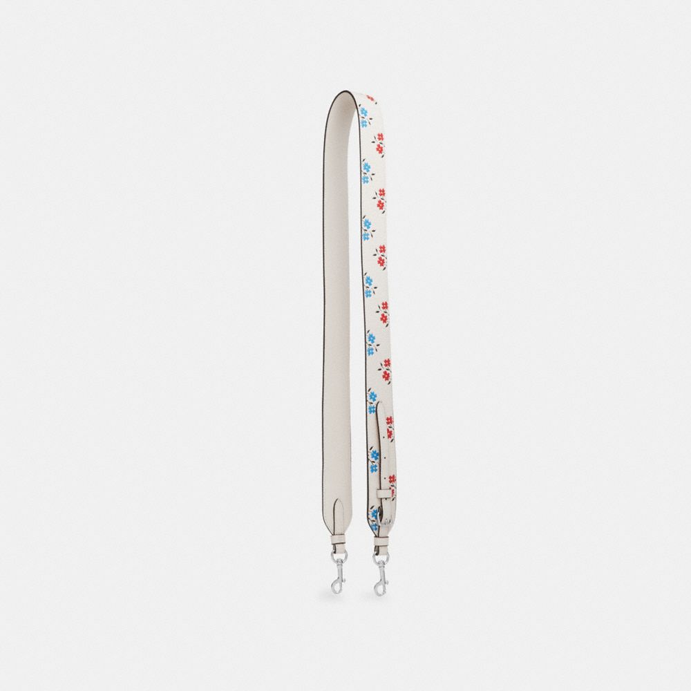 COACH®,STRAP WITH FLORAL PRINT,Mini,Silver/Chalk Multi,Front View