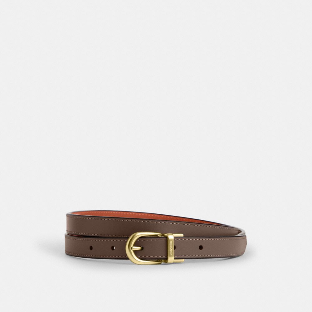 COACH®,CLASSIC BUCKLE CUT-TO-SIZE REVERSIBLE BELT, 18MM,Im/Dark Stone Sunset,Front View