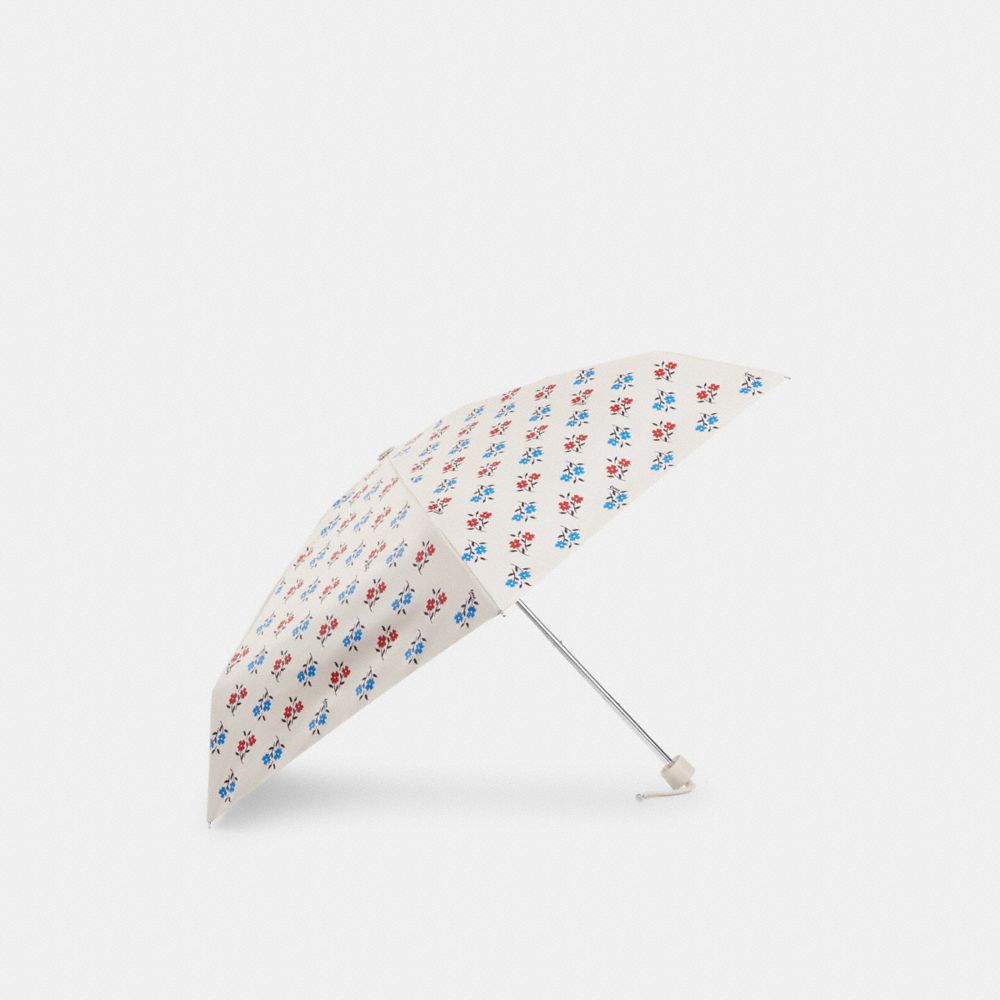 COACH®,UV PROTECTION MINI UMBRELLA IN FLORAL PRINT,Silver/Chalk Multi,Front View