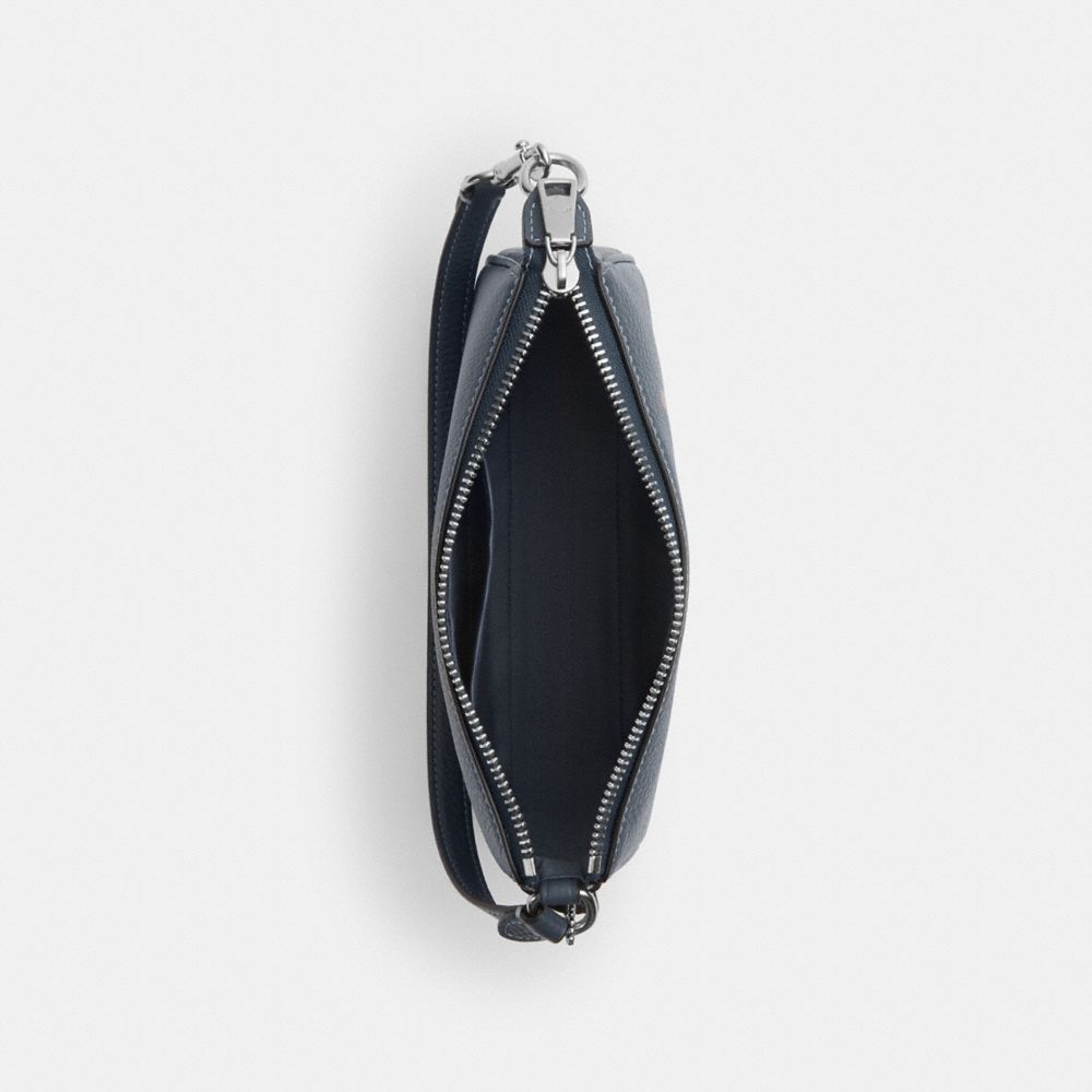 COACH®,Nolita 19 With Coach Graphic,Leather,Shoulder Bag,Casual,Navy,Inside View,Top View
