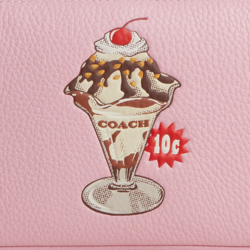 COACH®,Nolita 19 With Sundae Graphic,Leather,Shoulder Bag,Casual,Pink