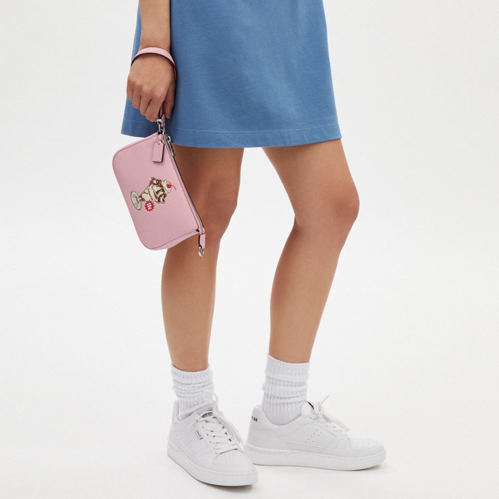 COACH®,Nolita 19 With Sundae Graphic,Leather,Shoulder Bag,Casual,Pink,Detail View