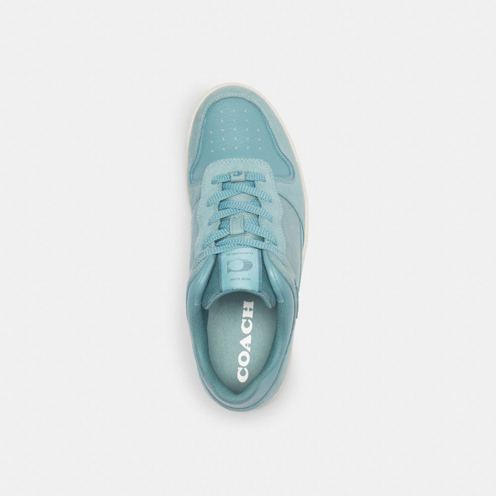 COACH®,C201 LOW TOP SNEAKER IN SIGNATURE CANVAS JACQUARD,Aquamarine,Inside View,Top View