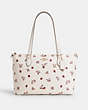 COACH®,GALLERY TOTE BAG WITH LADYBUG FLORAL PRINT,pvc,Large,Gold/Chalk Multi,Front View
