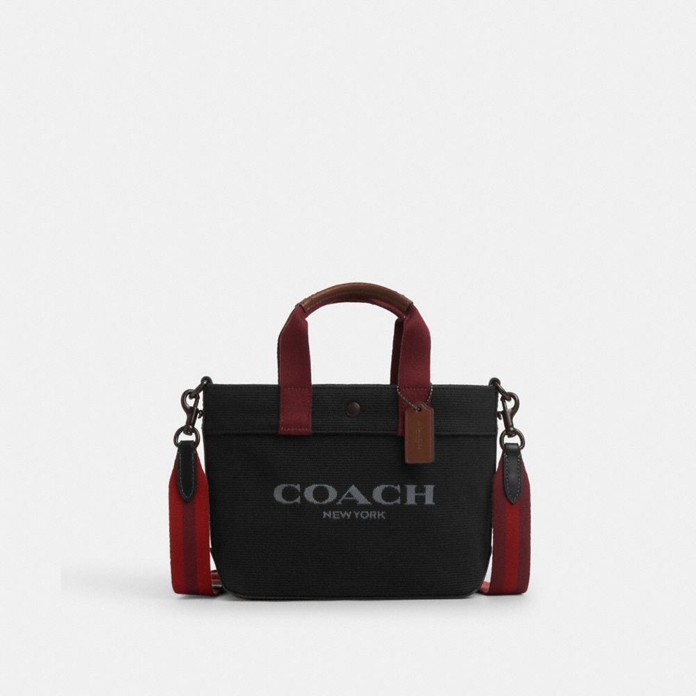 COACH®,CABAS 20 À CONTRASTE DE COULEUR,la toile,Cuivre noir/Noir,Front View