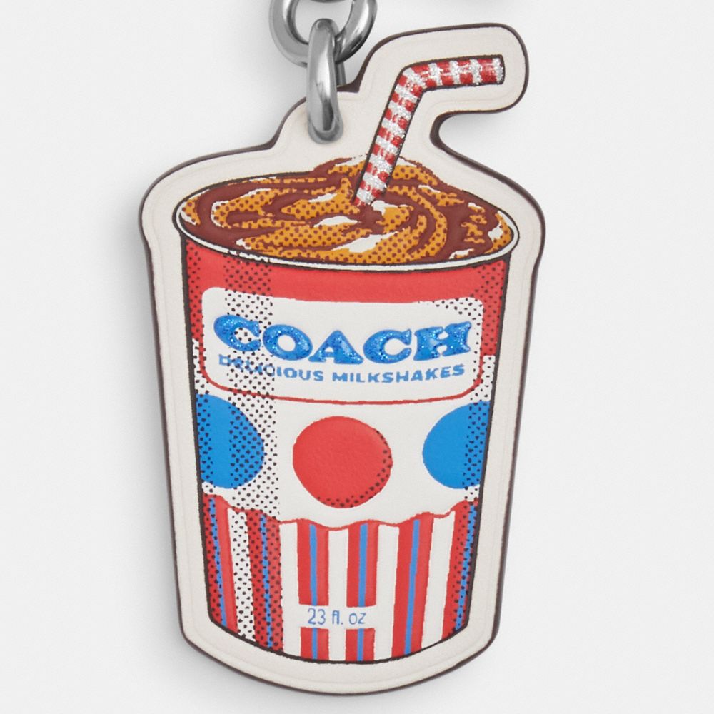 COACH®,MILKSHAKE BAG CHARM,Silver/Chalk Multi