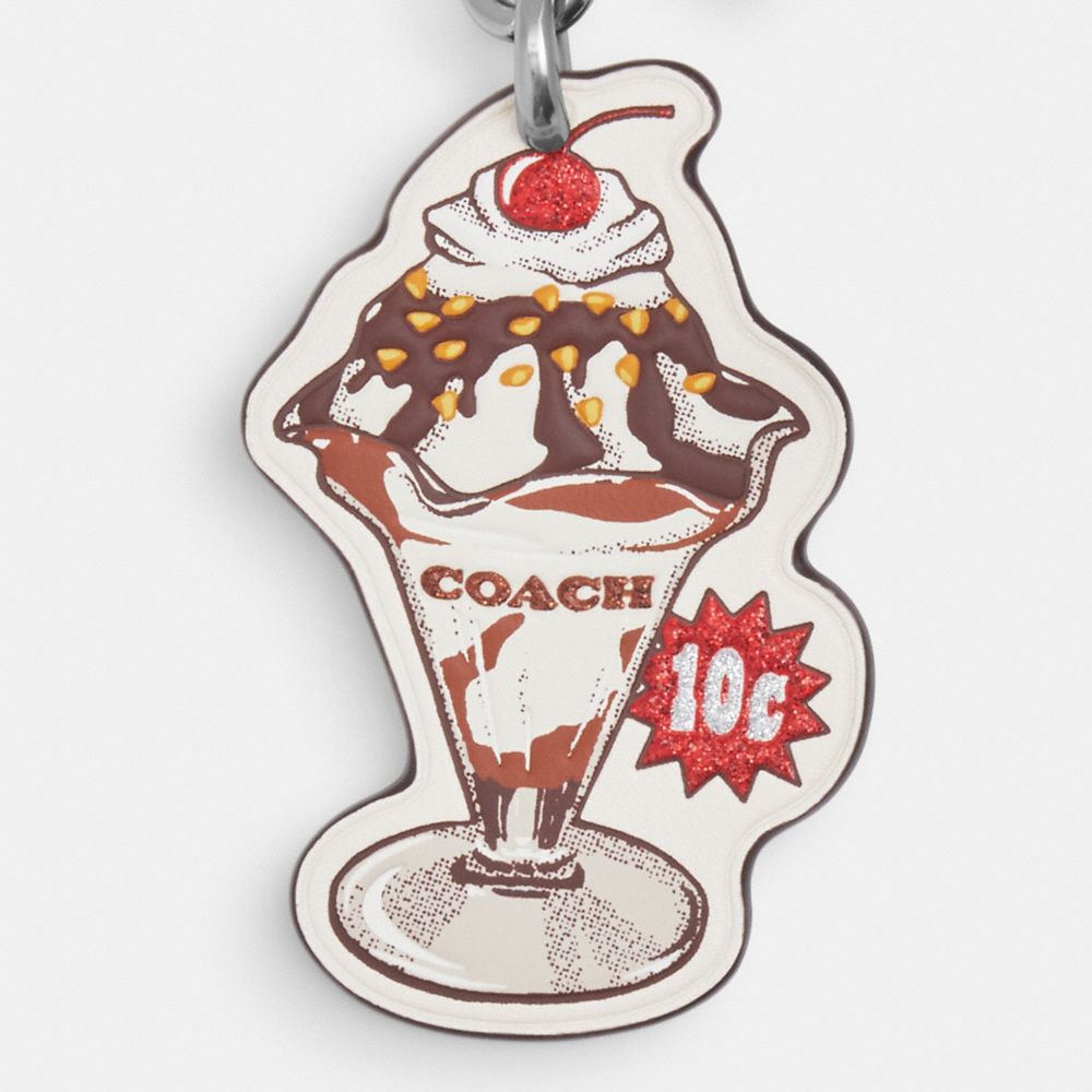 COACH®,ICE CREAM BAG CHARM,Silver/Chalk Multi