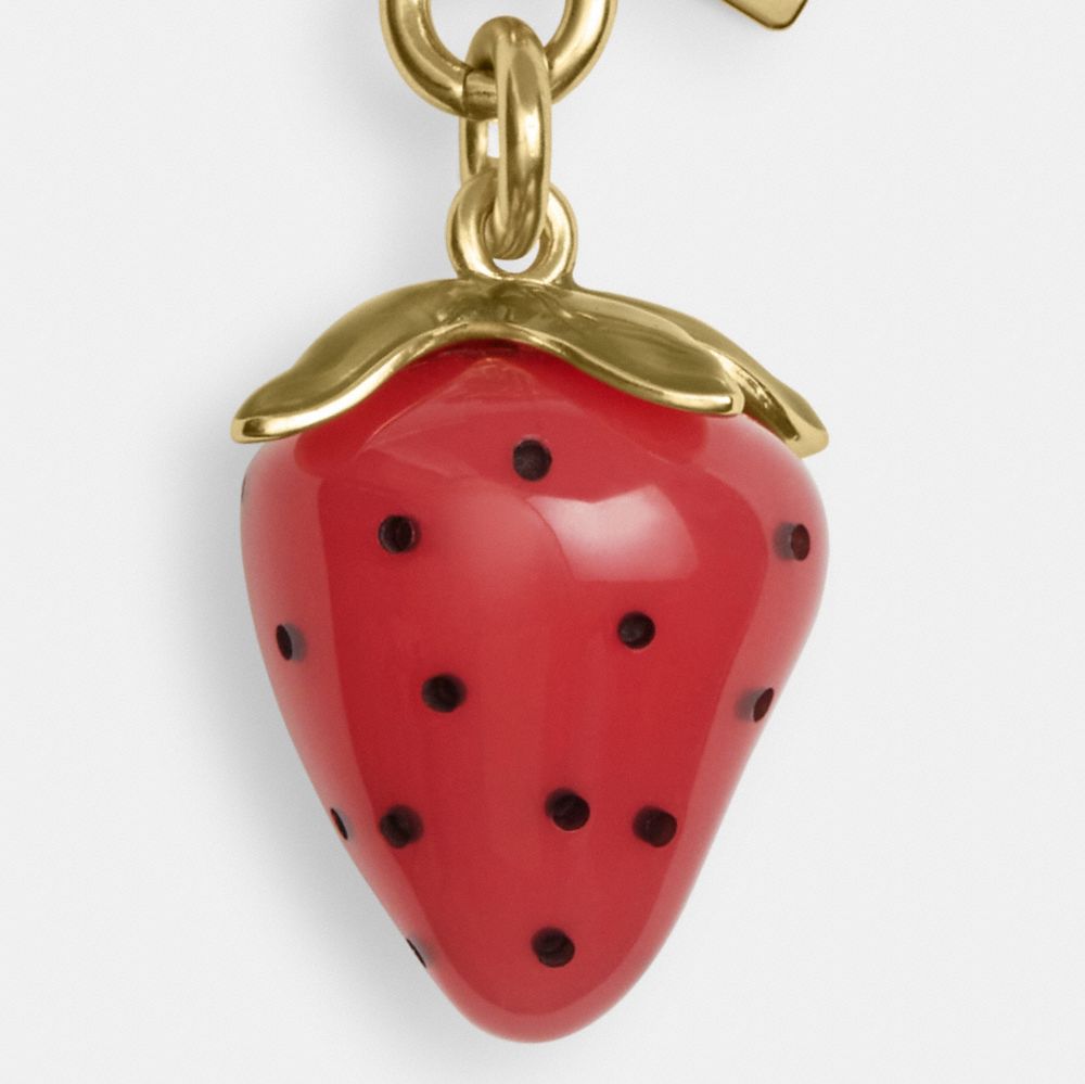 COACH®,Coach X Observed By Us Strawberry Bag Charm,Red