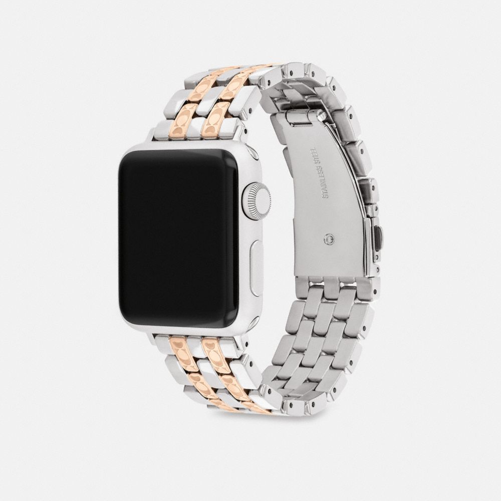 COACH®,APPLE WATCH® STRAP, 38MM, 40MM AND 41MM,Two Tone,Angle View