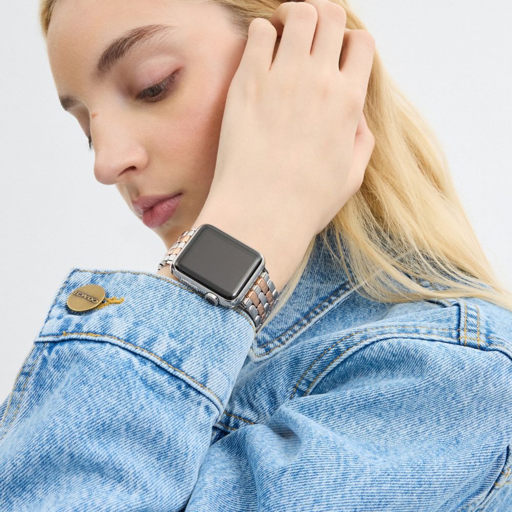 COACH®,Apple Watch® Strap, 38 Mm, 40 Mm And 41 Mm,Bracelet Band,Mixed Metal,Stainless Steel,Casual,,Detail View