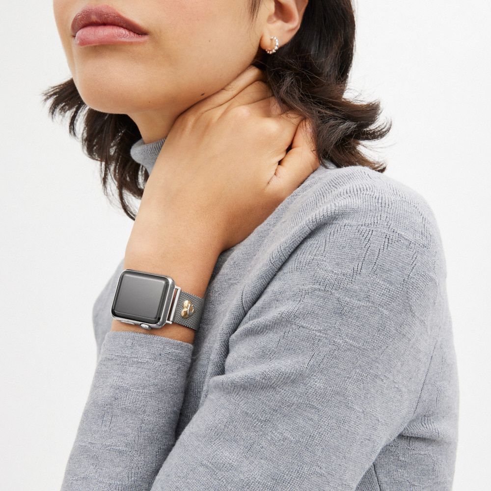Coach Apple Watch® Strap, 38mm, 40mm And 41mm In Stainless Steel