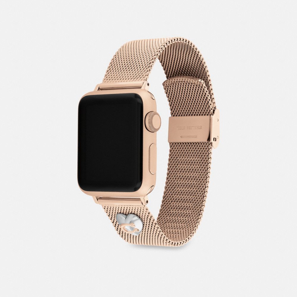 Coach Apple Watch® Strap, 38mm, 40mm And 41mm In Rose Gold