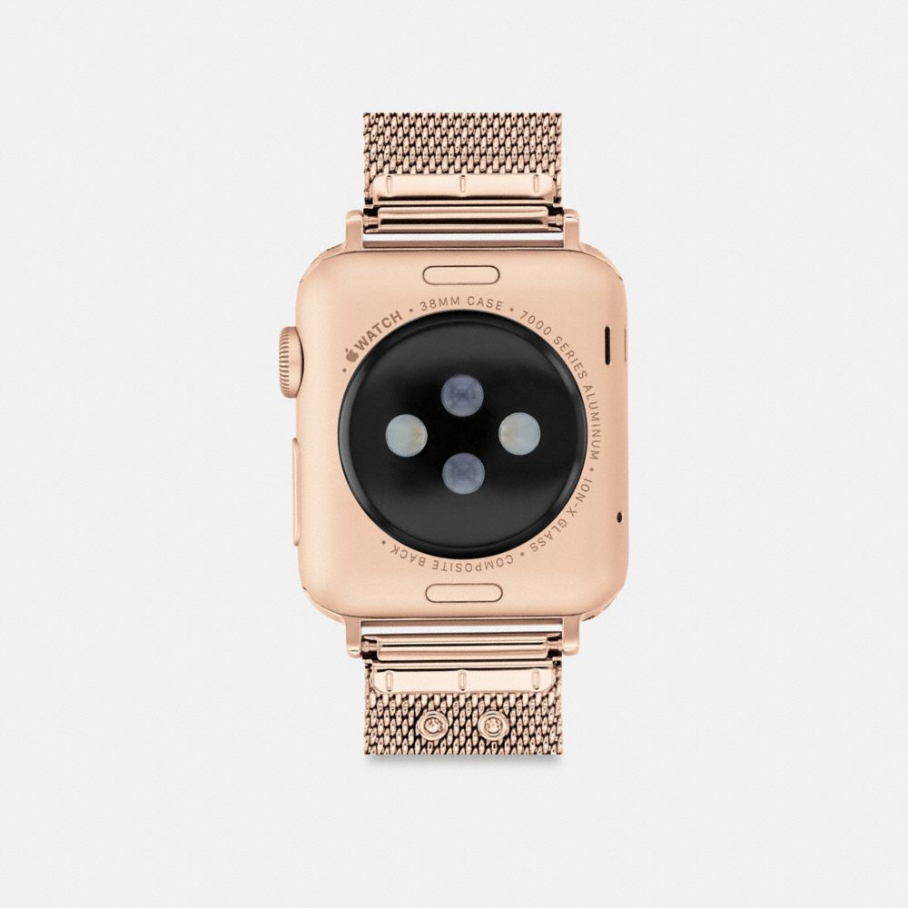 COACH®,APPLE WATCH® STRAP, 38MM, 40MM AND 41MM,Rose Gold,Back View