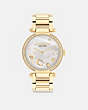 COACH®,CARY WATCH, 34MM,Gold,Front View