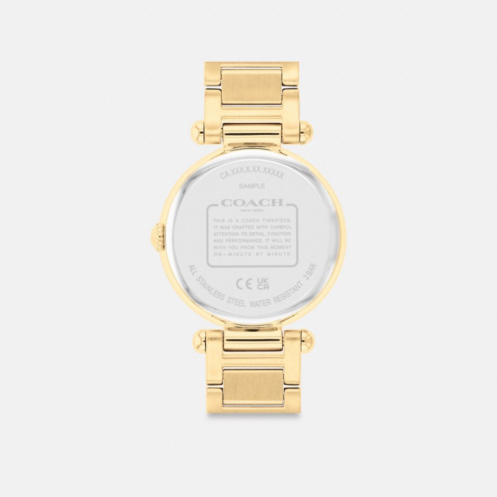 COACH®,CARY WATCH, 34MM,Gold,Back View