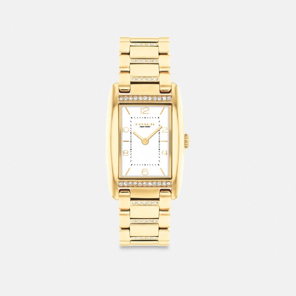 COACH®,REESE WATCH, 35MM X 24MM,Gold,Front View