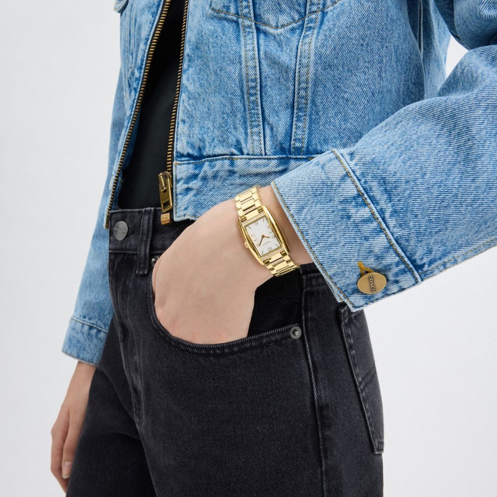 Shop Coach Reese Watch, 35mm X 24mm In Gold