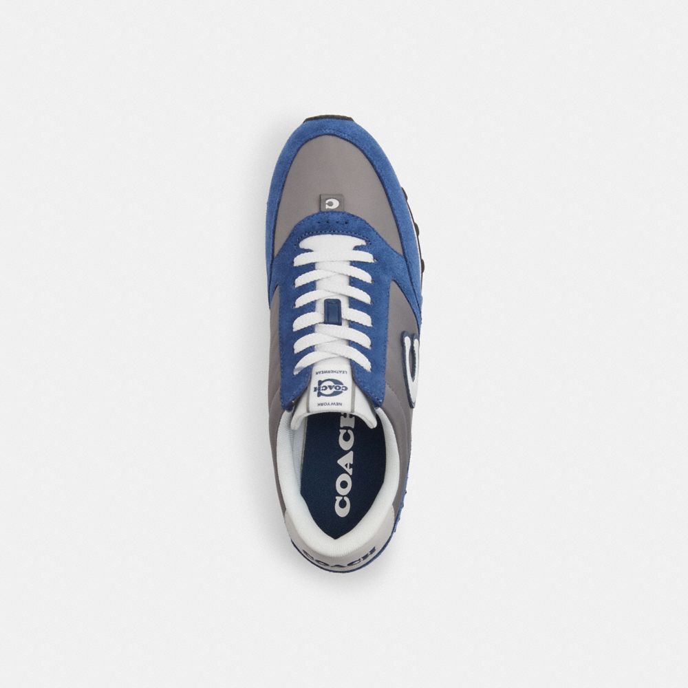 COACH®,Runner Sneaker,Lining Fabric,Leather,Nylon,Suede,Activewear,Fabric,Mixed Media,Logo,Running,Multi Color,Inside View,Top View