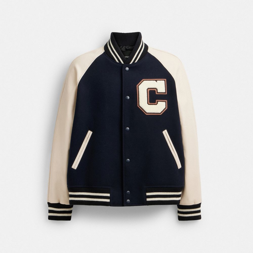 Navy Cream Varsity Jacket