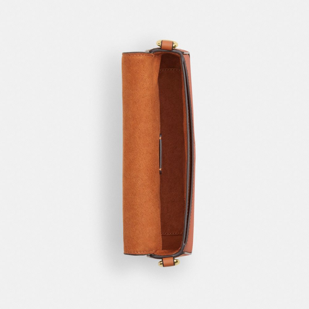 COACH®,Coach X Observed By Us Andrea Small Shoulder Bag,Shoulder Bag,Metal,Logo,Pen Holder,Casual,Brown,Inside View,Top View
