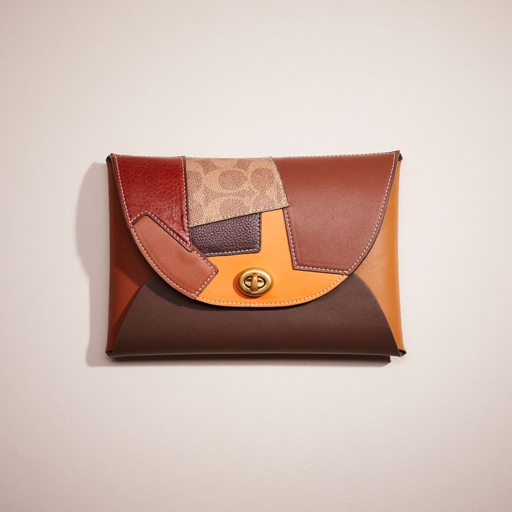 COACH®,Remade Large Pouch With Patchwork,,Front View