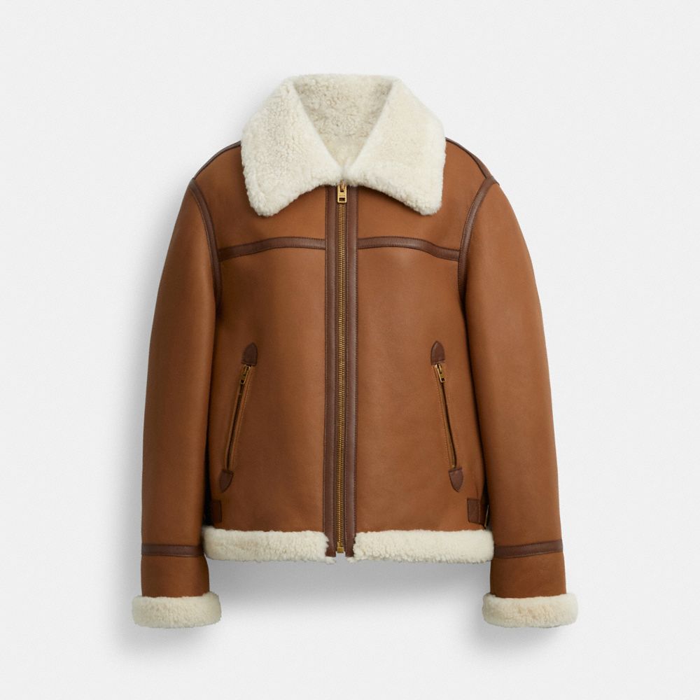 Coach mens shearling jacket hotsell