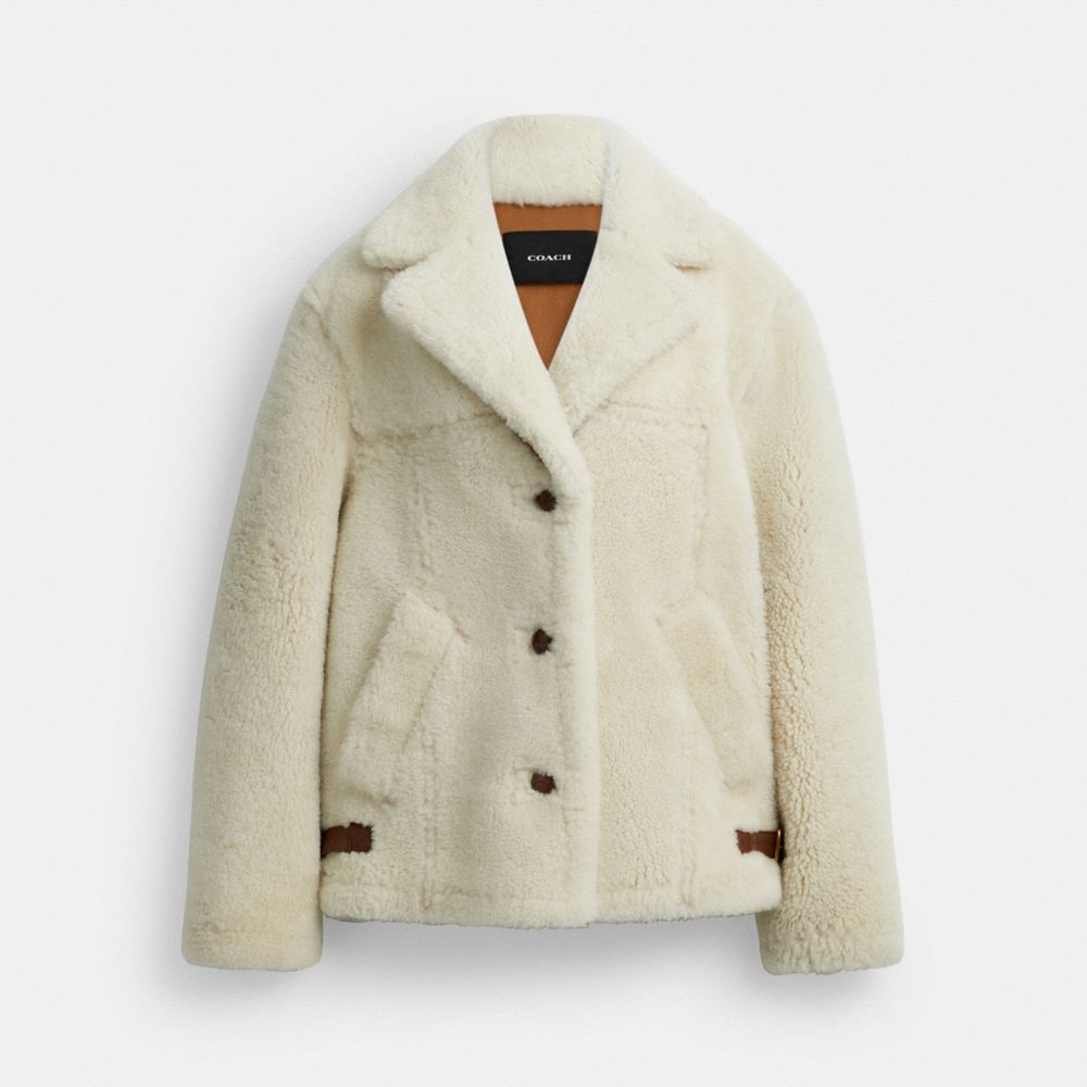 COACH Shearling Cardi Coat