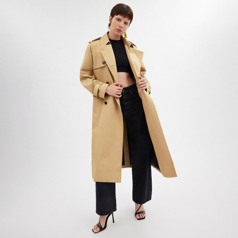 Coach Relaxed Trench In Khaki