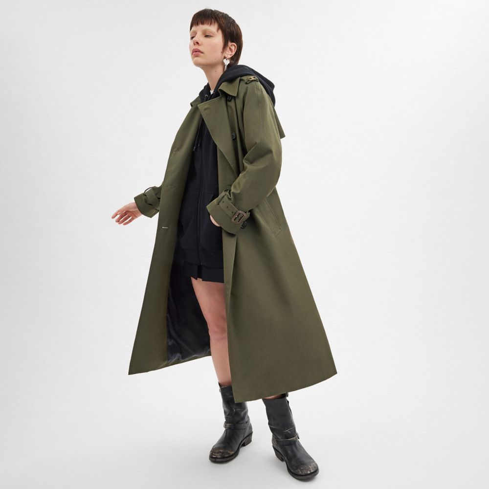 Shop Coach Relaxed Trench In Green