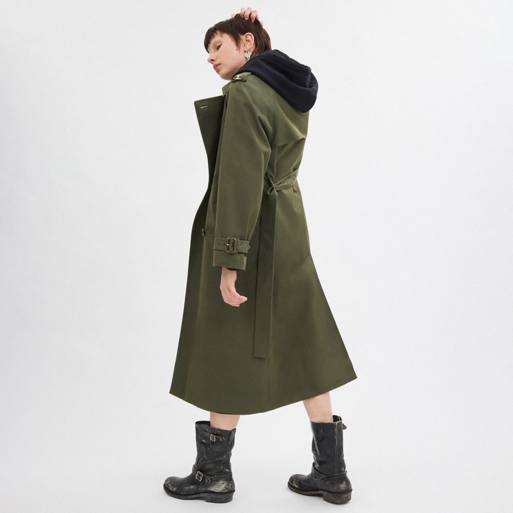 Shop Coach Relaxed Trench In Green