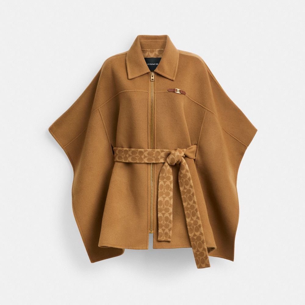 Coach wool cape on sale