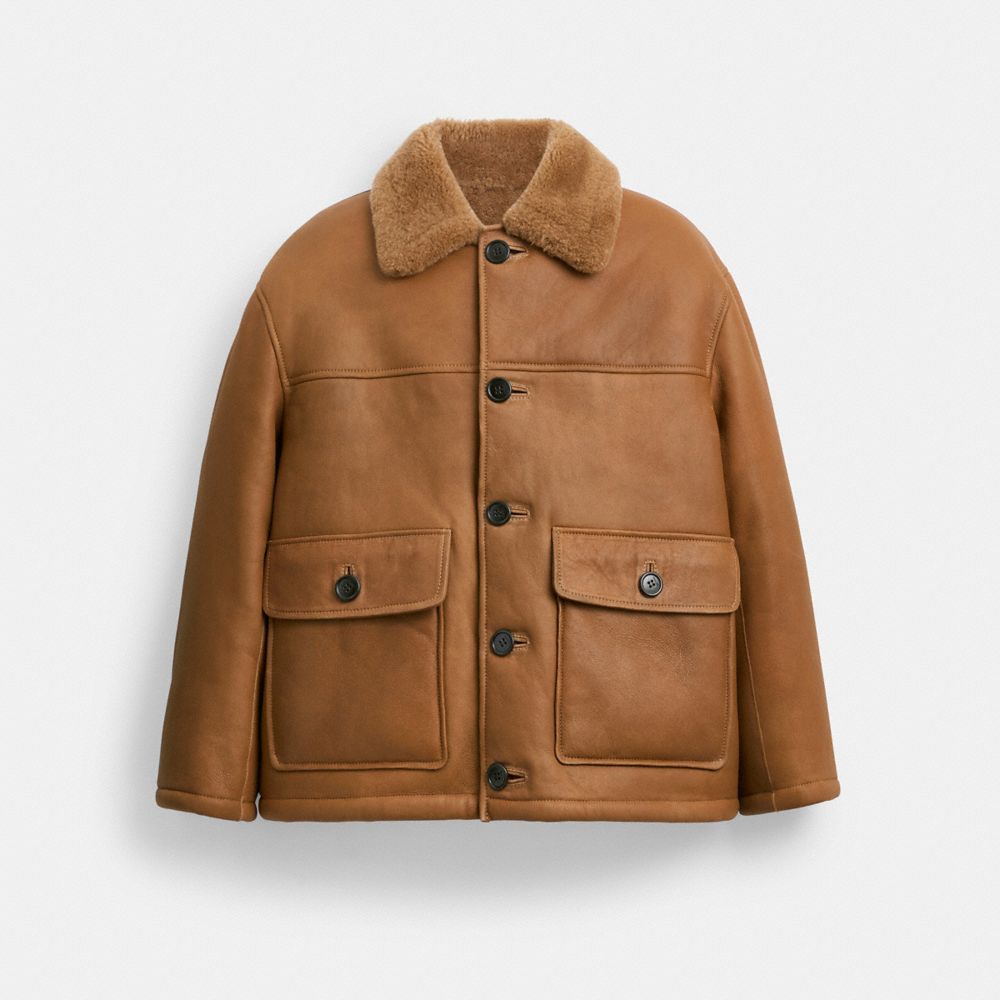 Coach wool shearling coat on sale