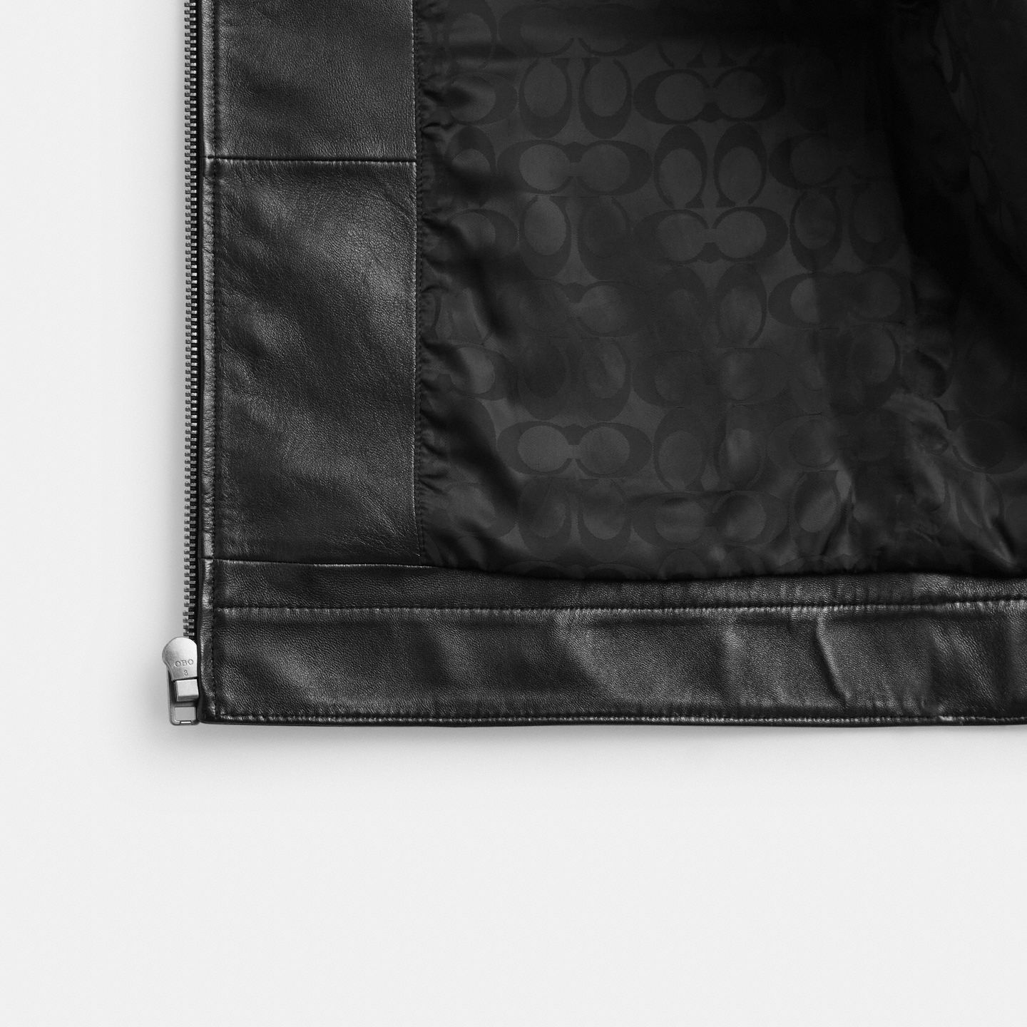 Мужская куртка Coach Heritage C Lightweight Leather, цвет: Чёрный — фото 2