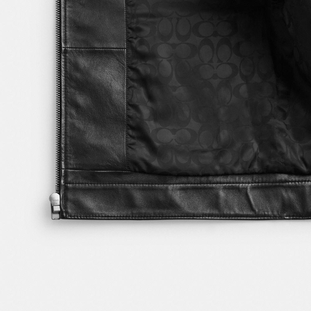 Мужские куртки Coach Heritage C Lightweight Leather Jacket — фото 2