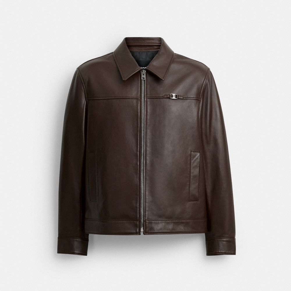 Coach Leather Jacket In Brown