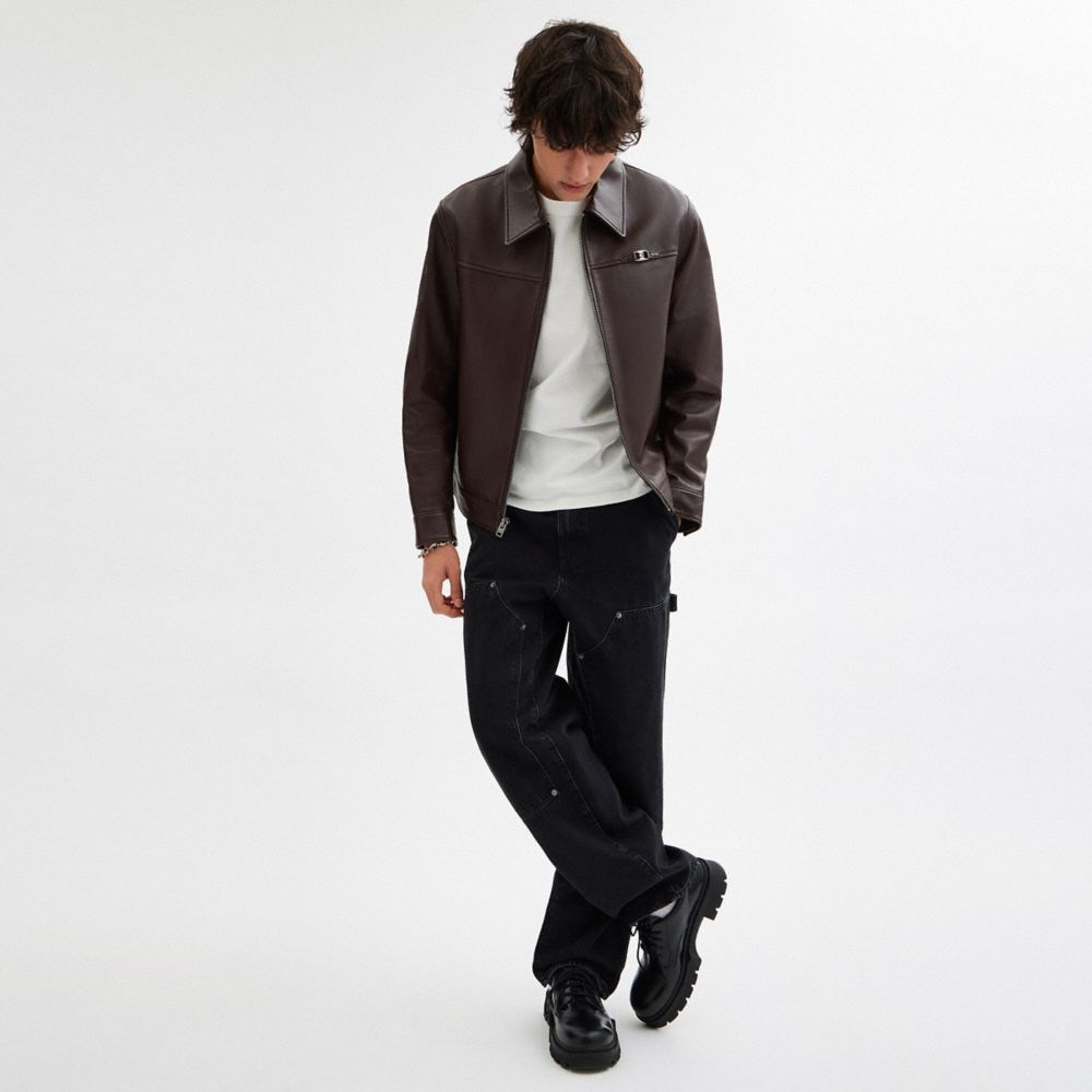 Coach Leather Jacket In Brown