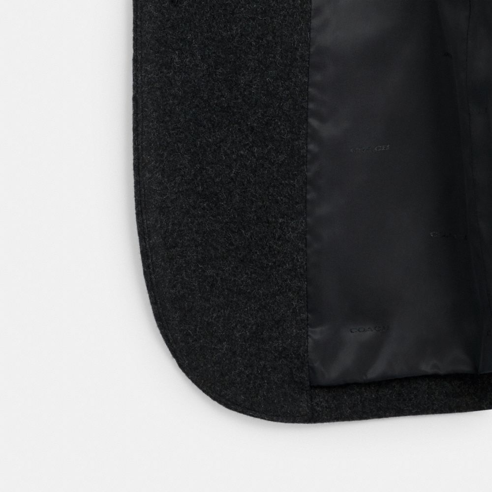 COACH®,Relaxed Wool Blazer,Blazer,Business Casual,Black,Inside View,Top View