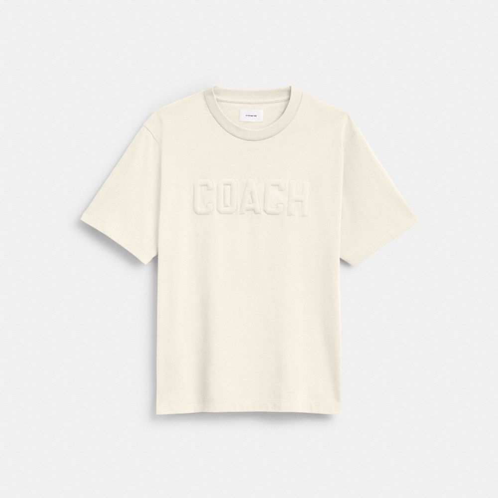 COACH®,デボスド Tシャツ・オーガニック コットン,トップス＆ボトムス,ｸﾘｰﾑ