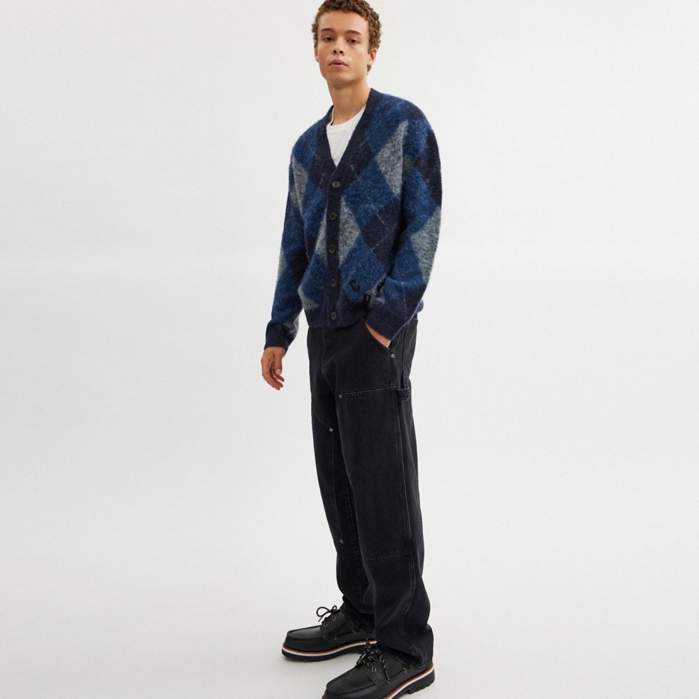 COACH®,CARDIGAN À LOSANGES,Marine multi,Scale View