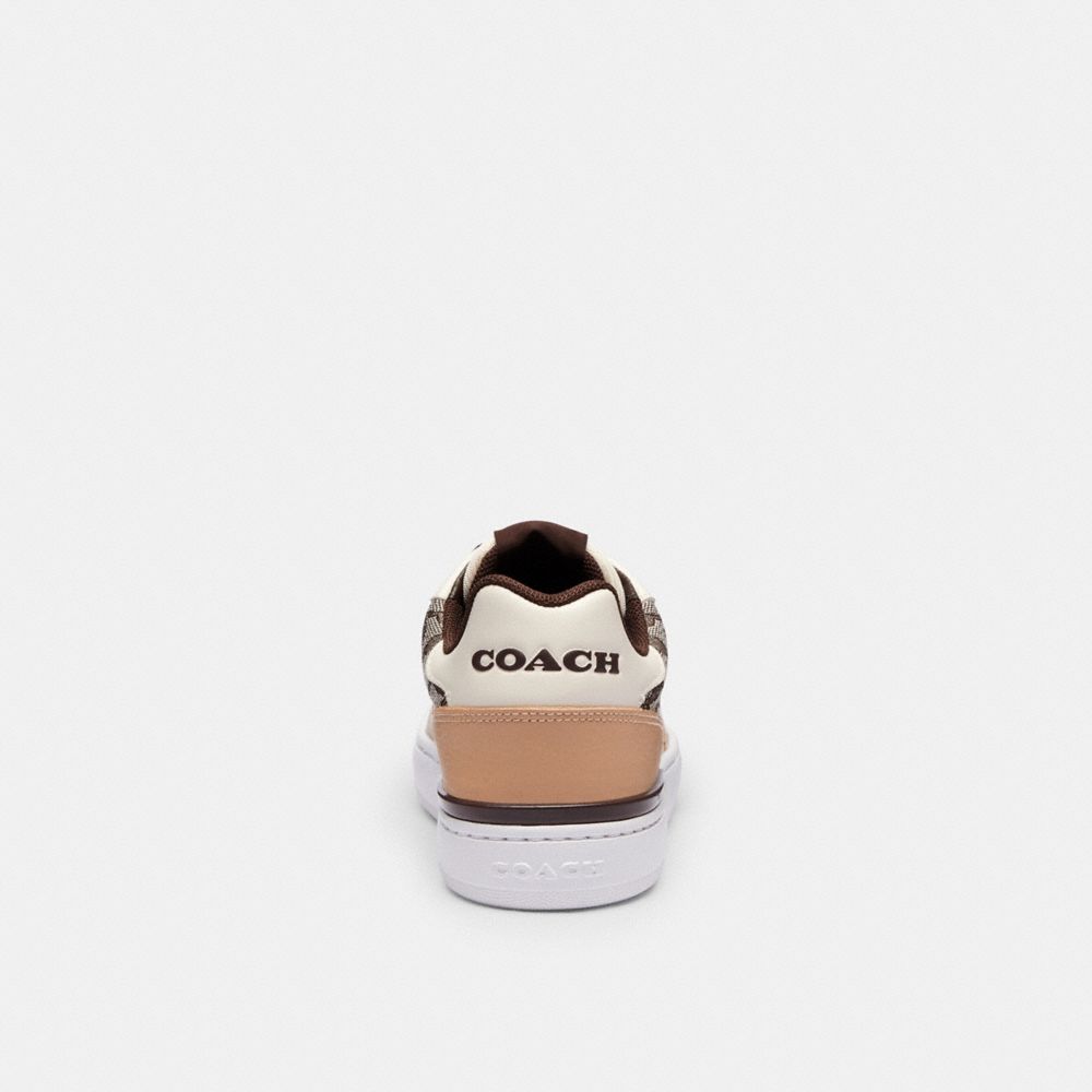 COACH®,Clip Low Top Sneaker In Signature Jacquard,Organic Cotton,Recycled Polyester,Leather,Casual,Mixed Media,Color Block...,Multi Color,Alternate View
