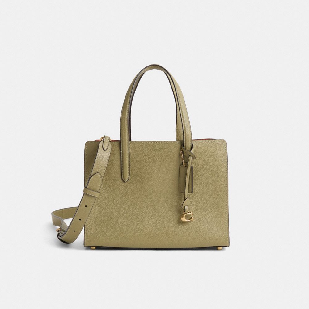 COACH®,Restored Carter Carryall 28,Leather,Crossbody,Logo,Metal,Work,,Front View