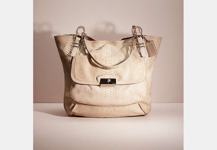 COACH®,RESTORED KRISTIN NORTH SOUTH TOTE,Sv/Grey Taupe,Front View