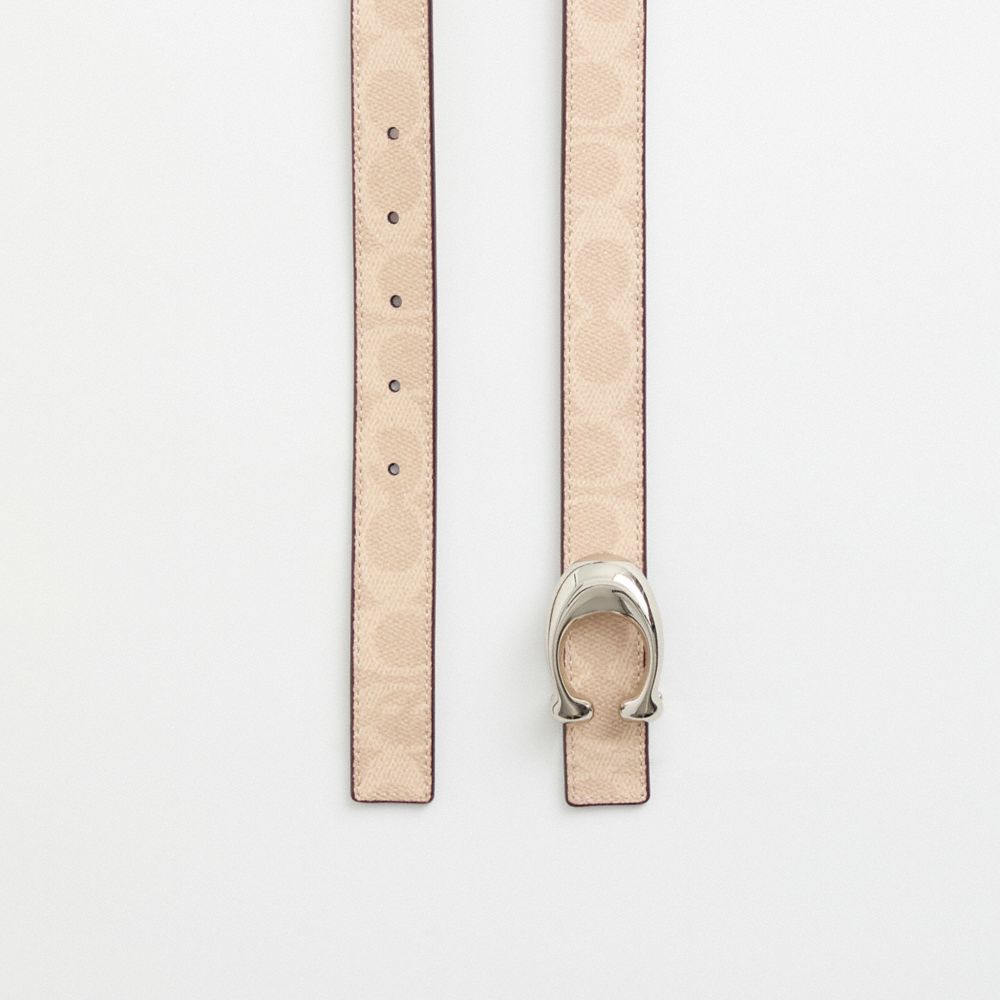 COACH®,Restored C Hardware Reversible Belt, 25 Mm,Canvas,Leather,Standard,Casual,Work,Beige,Closer View