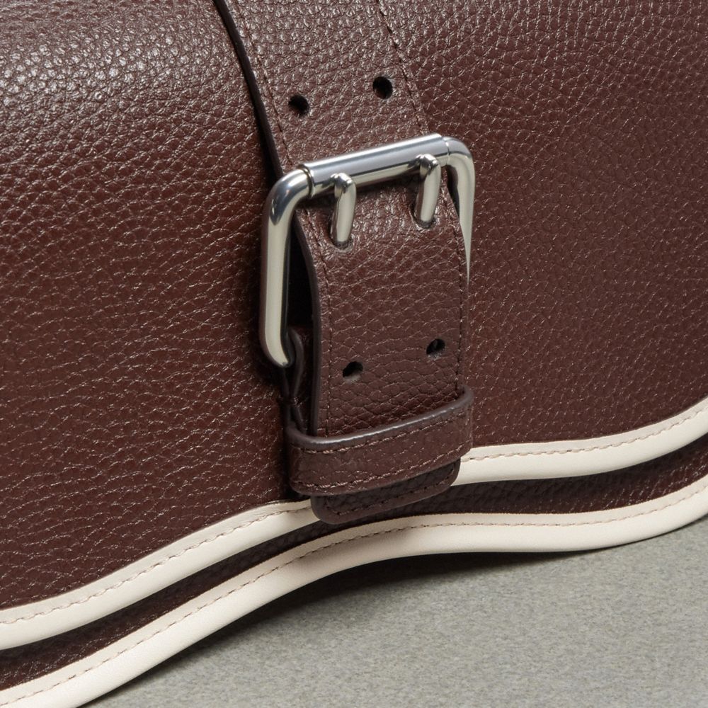 COACH®,Cargo Wavy Dinky Bag In Coachtopia Leather,Shoulder Bag,Plastic,Logo,Embossed,Casual,Day Party,Brown,Closer View