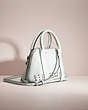 COACH®,UPCRAFTED BLEECKER MINI PRESTON SATCHEL IN PEBBLED LEATHER,Leather,Silver/Sea Mist,Angle View