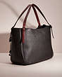 COACH®,UPCRAFTED ALANA TOTE,Polished Pebble Leather,Cozy Up,Pewter/Black,Angle View